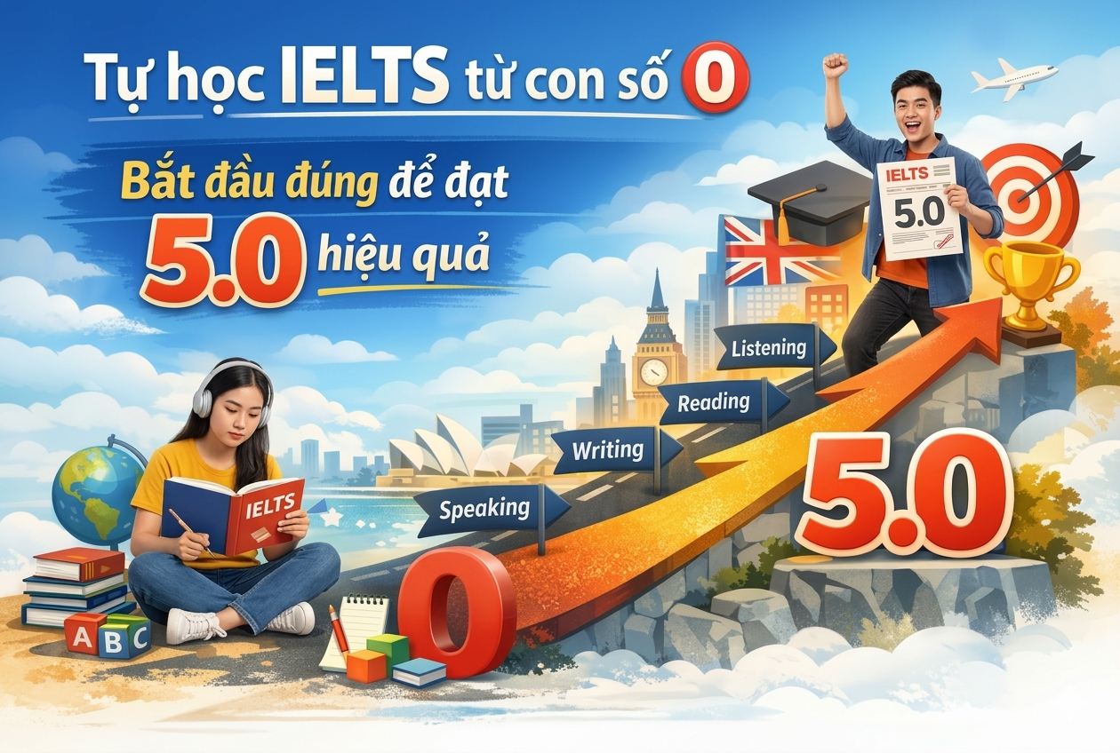 Tự học Ielts từ con số 0 - Cách để đạt 5.0 nhanh nhất